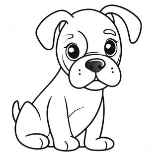 Cute Boxer Dog Puppy Coloring Page 9687-7905