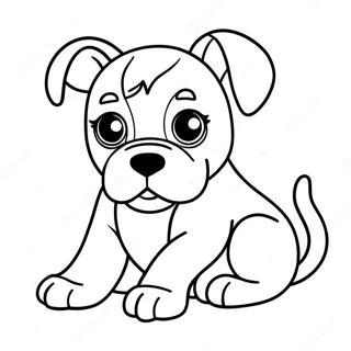 Cute Boxer Dog Puppy Coloring Page 9687-7906