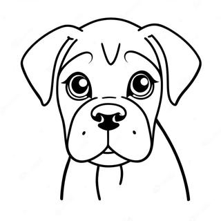 Cute Boxer Dog Puppy Coloring Page 9687-7907