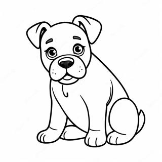 Cute Boxer Dog Puppy Coloring Page 9687-7908