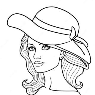 Elegant Coquette With Hat Coloring Page 9707-7922