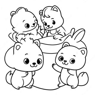 Adorable Calico Critters Family Coloring Page 9717-7929