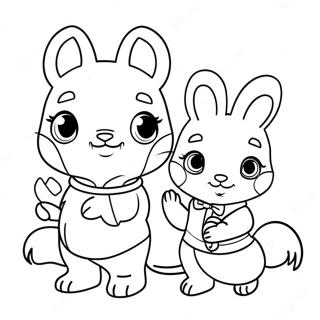 Adorable Calico Critters Family Coloring Page 9717-7932