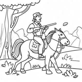 Hunting Scene Coloring Page 971-769