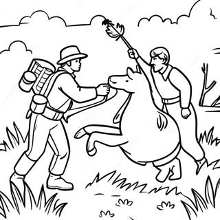 Hunting Scene Coloring Page 971-772