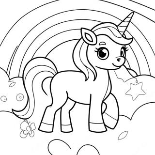 Magical Unicorn Puppy In A Rainbow Coloring Page 9727-7937