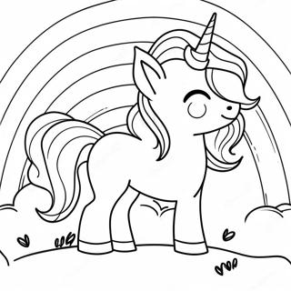 Magical Unicorn Puppy In A Rainbow Coloring Page 9727-7938