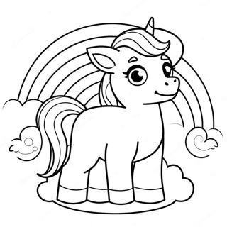 Magical Unicorn Puppy In A Rainbow Coloring Page 9727-7939