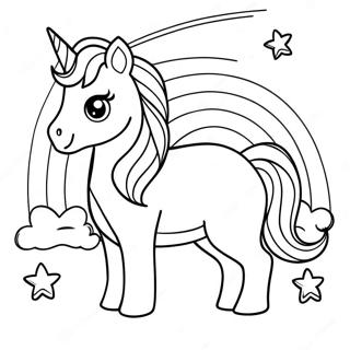 Magical Unicorn Puppy In A Rainbow Coloring Page 9727-7940