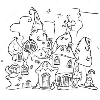 Whoville Houses Coloring Page 9766-7963