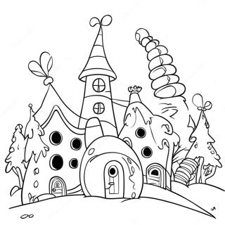 Whoville Houses Coloring Page 9766-7964