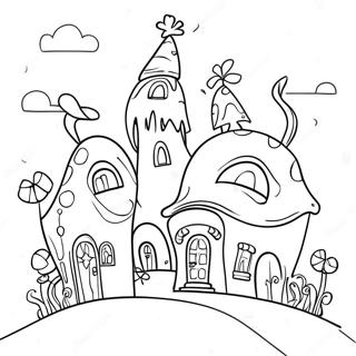 Colorful Whoville Houses Coloring Page 9767-7967