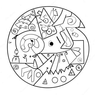 Colorful Math Shapes Coloring Page 9777-7984