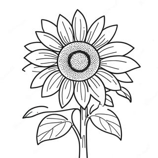 Yellow Sunflower Coloring Page 9816-8007