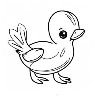 Bright Yellow Duckling Coloring Page 9817-8013