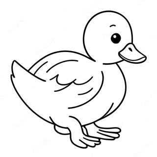 Bright Yellow Duckling Coloring Page 9817-8014