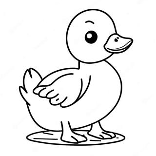 Bright Yellow Duckling Coloring Page 9817-8016