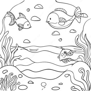 Watercolor Ocean Scene Coloring Page 9836-8019