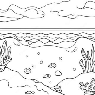 Watercolor Ocean Scene Coloring Page 9836-8020