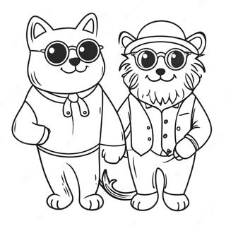 Hipster Animals Coloring Page 9847-8042