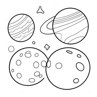 Colorful Dwarf Planets In Space Coloring Page 9857-8037