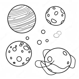 Colorful Dwarf Planets In Space Coloring Page 9857-8039