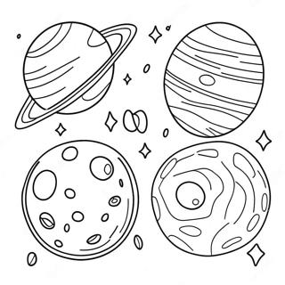 Colorful Dwarf Planets In Space Coloring Page 9857-8040