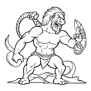 Hercules Fighting The Hydra Coloring Page 9887-8062