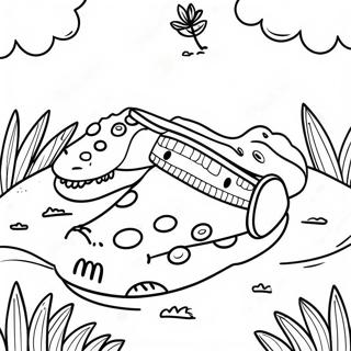 Colorful Crocs In The Garden Coloring Page 9907-8082