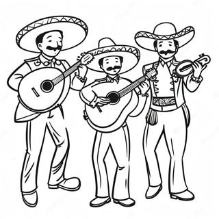 Vibrant Mariachi Band Coloring Page 992-795