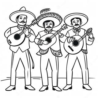 Vibrant Mariachi Band Coloring Page 992-796