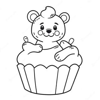 Cute Gummy Bear In A Cupcake Coloring Page 9947-8113