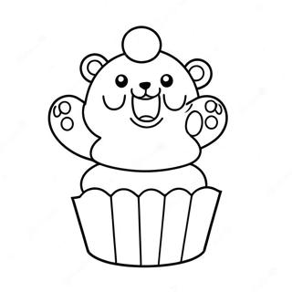 Cute Gummy Bear In A Cupcake Coloring Page 9947-8116