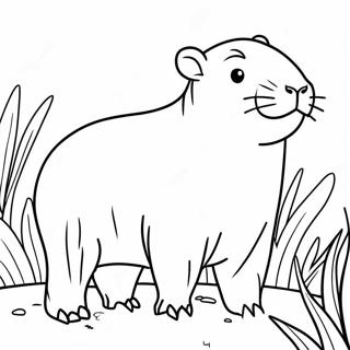 Capybara Coloring Page 9956-8117