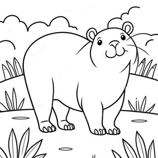 Capybara Coloring Page 9956-8119