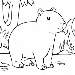 Capybara Coloring Page 9956-8120