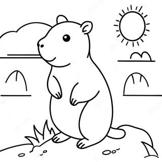 Cute Capybara In The Sun Coloring Page 9957-8121