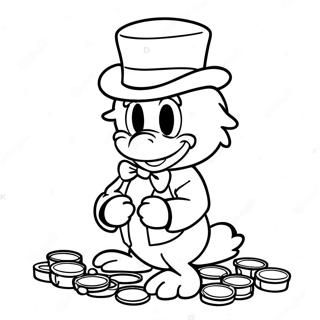 Scrooge Mcduck Counting Coins Coloring Page 9967-8129