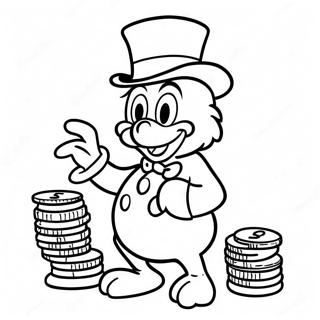 Scrooge Mcduck Counting Coins Coloring Page 9967-8131