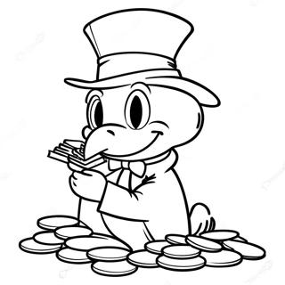 Scrooge Mcduck Counting Coins Coloring Page 9967-8132