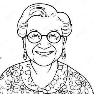 Grandma With Heartwarming Smile Coloring Page 9996-8148